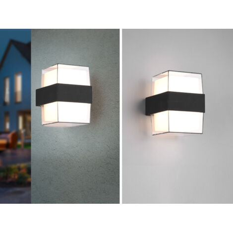 LED Außenwandleuchte MOLINA eckig UP and DOWN Anthrazit 13x9cm