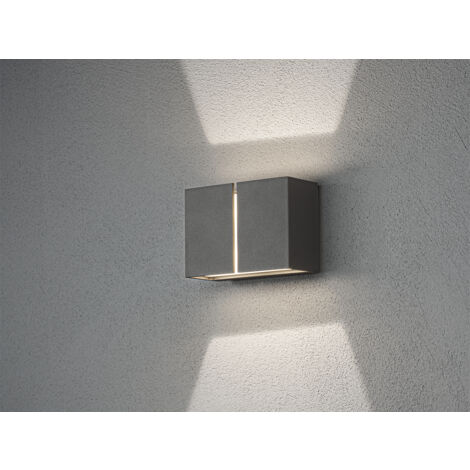 LED Außenwandleuchte PAVIA aus ALU in Anthrazit Up and Down, IP54 ,11,5cm hoch