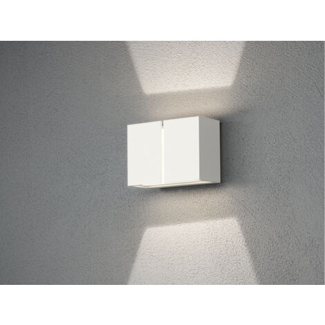 LED Außenwandleuchte PAVIA aus ALU in Weiß Up and Down Light, IP54 ,11,5cm hoch