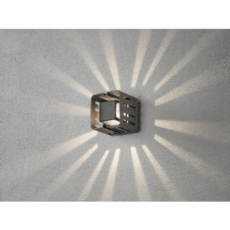 LED Außenwandleuchte PESCARA eckig, Alu anthrazit, 300 Lumen, IP54