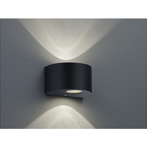 LED Außenwandleuchte ROSARIO Up and Down Light rund in Schwarz