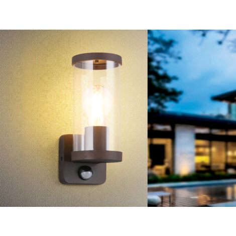 LED Außenwandleuchte Rostoptik mit Bewegungsmelder, Höhe 23cm