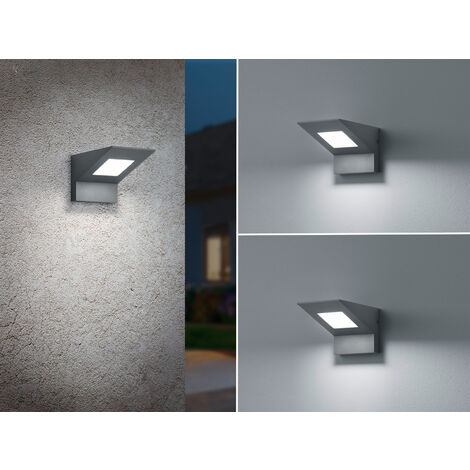 LED Außenwandleuchten 2er Set Downlight aus Aluminium in Anthrazit
