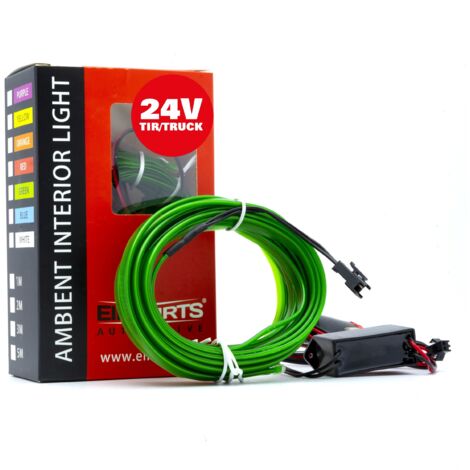 LED Auto Glasfaser Umgebungslicht 24V Grün 5 Meter
