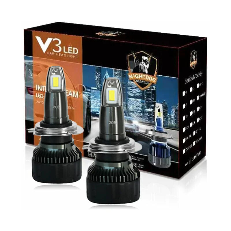Image of Led auto lampade fari coppia H11 modello V3 moto lampadine 24W luce bianca 6500K