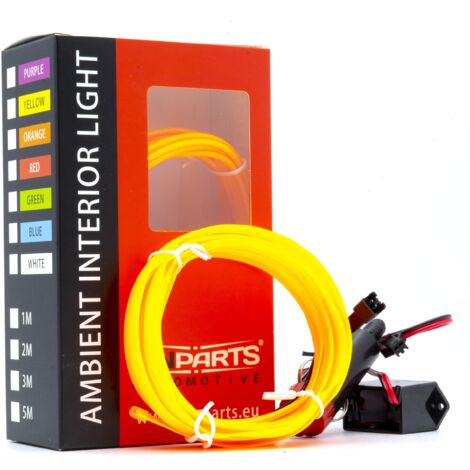 LED Auto Lichtleiter Umgebungslicht 12V Bernstein 2 Meter