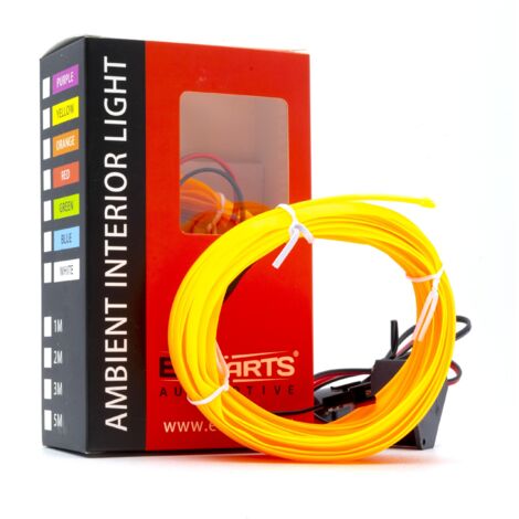 LED Auto Lichtleiter Umgebungslicht 12V Bernstein 5 Meter