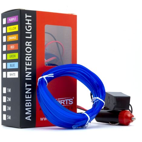 LED Auto Lichtleiter Umgebungslicht 12V Blau 3 Meter