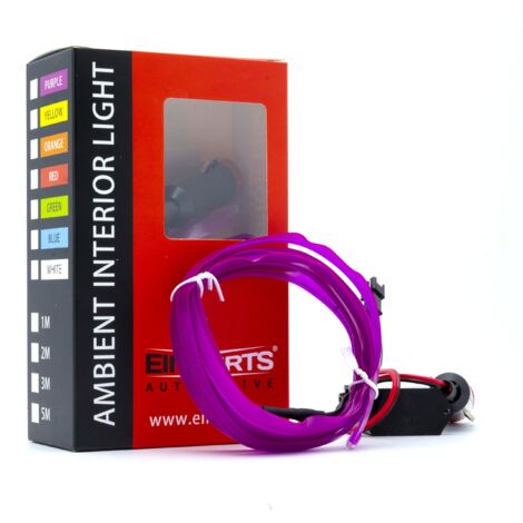 LED Auto Lichtleiter Umgebungslicht 12V Lila 2 Meter