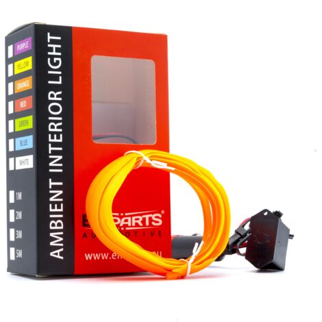 LED Auto Lichtleiter Umgebungslicht 12V Orange 2 Meter