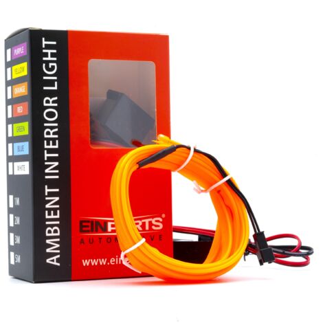 LED Auto Lichtleiter Umgebungslicht 12V Orange 3 Meter