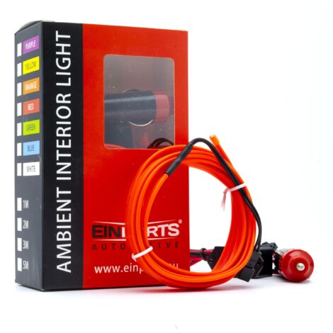 LED Auto Lichtleiter Umgebungslicht 12V Rot 2 Meter