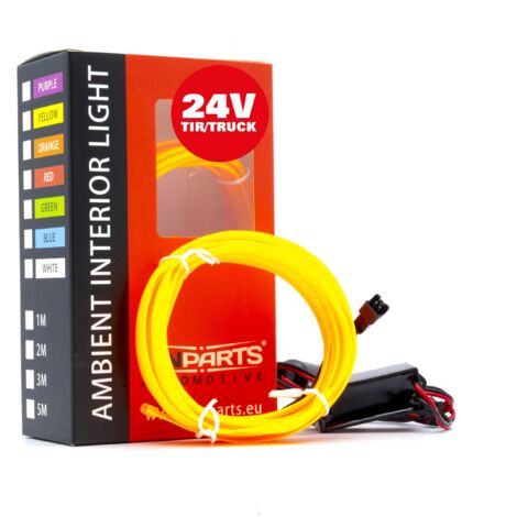 LED Auto Lichtleiter Umgebungslicht 24V Bernstein 2 Meter