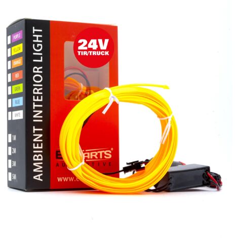 LED Auto Lichtleiter Umgebungslicht 24V Bernstein 5 Meter