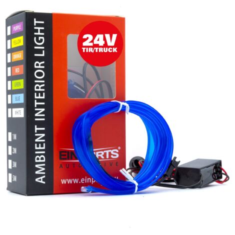 LED Auto Lichtleiter Umgebungslicht 24V Blau 2 Meter