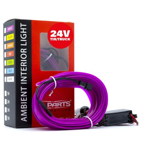 LED Auto Lichtleiter Umgebungslicht 24V Lila 5 Meter