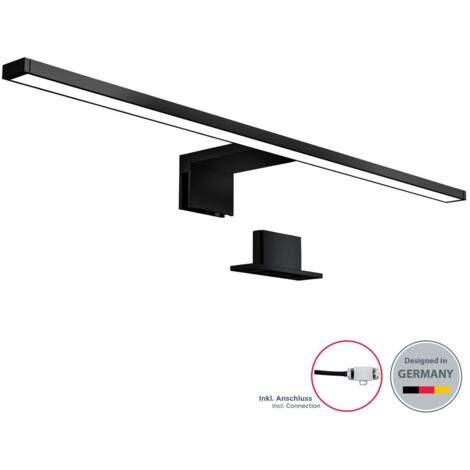 LED Bad Spiegelleuchte Badezimmer Beleuchtung Aufbau IP44 Schminklicht schwarz