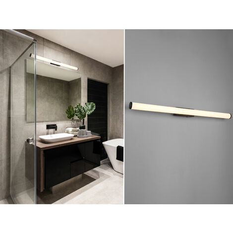 LED Bad Wandleuchte MATTIMO mit Schalter Schwarz 80cm - Spiegelleuchte