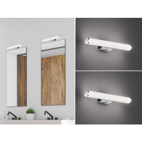 LED Bad Wandleuchten 2er Set mit Schalter Chrom - Spiegelleuchte, Breite 40cm