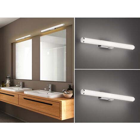 LED Bad Wandleuchten 2er Set mit Schalter Chrom - Spiegelleuchten, Breite 60cm