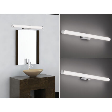 LED Bad Wandleuchten 2er Set mit Schalter Chrom - Spiegelleuchten, Breite 80cm