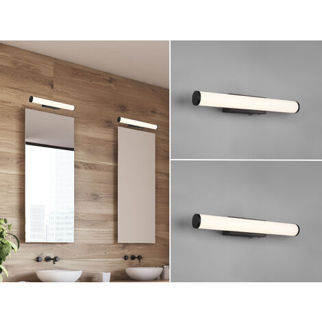 LED Bad Wandleuchten 2er Set mit Schalter Schwarz 40,4cm - Spiegelleuchte