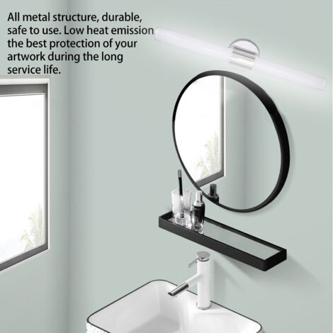 LED-Badezimmer-Lichtleiste – Moderne Spiegelleuchte (zur Montage über dem Spiegel) für Flure & Treppenhäuser – 6000 K Weißlicht, 85–265 V, 61 cm (Edelstahl & PC)