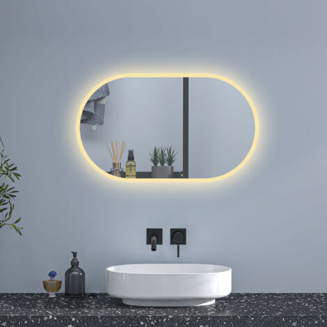 LED Badezimmer Spiegel mit Beleuchtung Badspiegel mit Beschlagfrei 3 Lichtfarbe Dimmbar Speicherfunktion CE IP44 60x100cm