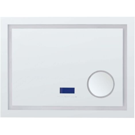 LED-Badezimmer-Spiegel THAIX 80 cm 60 cm Silber