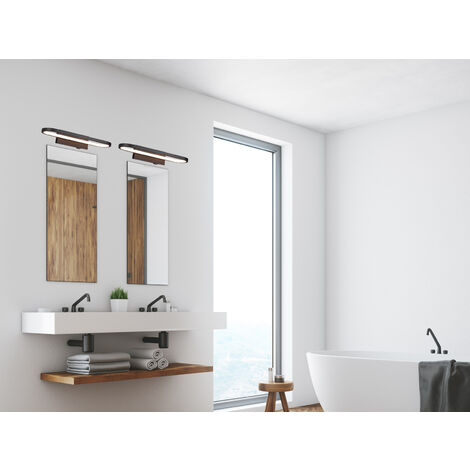 LED Badezimmer Wandleuchte 2er Set in Schwarz - Spiegelleuchten, Breite 40cm