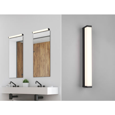 LED Badezimmer Wandleuchte FABIO in Schwarz - Spiegelleuchte, Breite 42,5cm
