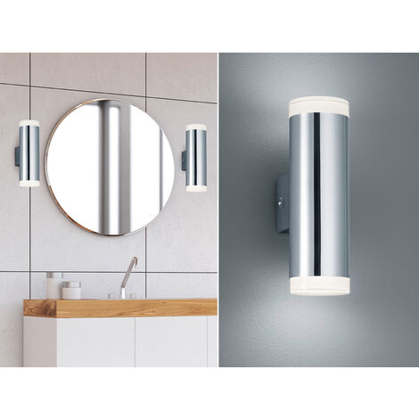 LED Badezimmer Wandleuchte RAY Up and Down in Chrom - Spiegelleuchte, H:17cm