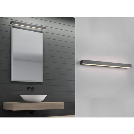 LED Badezimmer Wandleuchte ROCCO Schwarz - Up-Down Spiegelleuchte, Breite 60cm