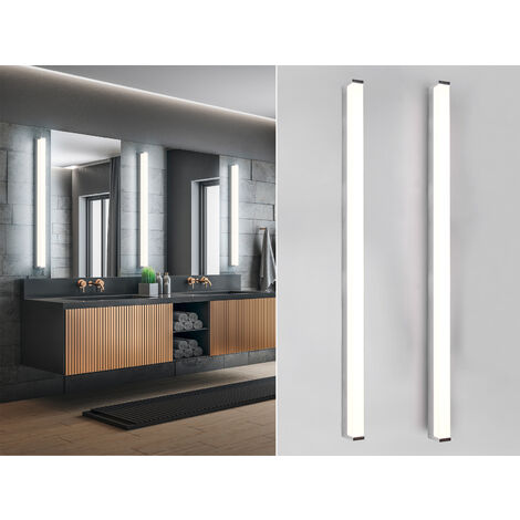 LED Badezimmer Wandleuchten 2er Set in Chrom - Spiegelleuchten, Breite 120cm