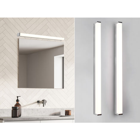 LED Badezimmer Wandleuchten 2er Set in Chrom - Spiegelleuchten, Breite 80cm