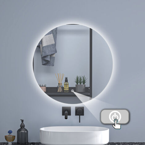 LED Badspiegel Badezimmerspiegel Wandspiegel, Weißkalt Einstellbare Helligkeit, LED Memory 60cm