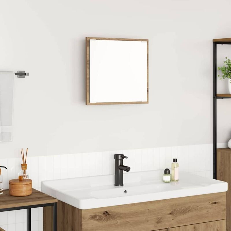Led Badezimmer Spiegel Eiche Handwerklich 40 X 8, 5 X 37 Cm Vidaxl