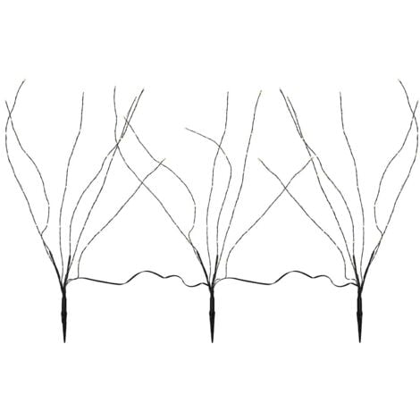 STAR TRADING LED Bäumchen REEDY M 3er Set 60cm à 60 LED warm