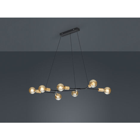 LED Balkenpendelleuchte mehrflammig in Schwarz matt & Bronze