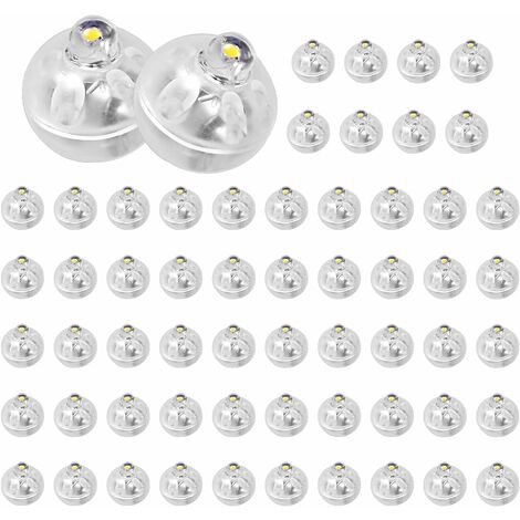 LED Ballons Lampes 60 Pièces LED Balloon Lumière, LED Lampion, Mini Ballons Lumineux à LED pour Lanterne Papier Mariage Halloween Décoration de Fête de Noël (Blanc Chaud, Non-clignotante)