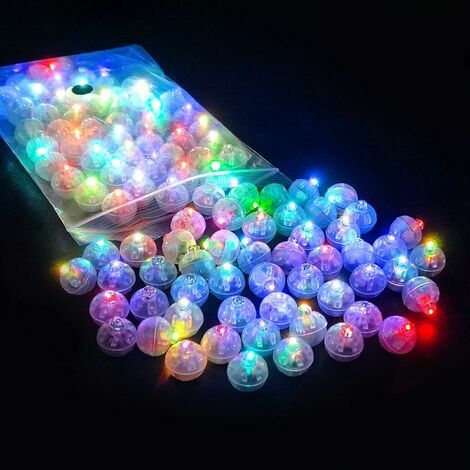LED Balloon Lumière, 100 PCS LED Ballons Lampes Lumineuses, Boule Mini Rond Ballons LED Lumière pour Lanterne Papier Décoration Mariage, Fête (Couleur: coloré)