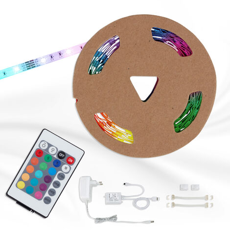 LED Band 5 Meter BRILONER LEUCHTEN LED SUPERLINE, 0,12 W, IP20, weiß, Kunststoff, Dimmbar, mit Fernbedienung, Selbstklebend, 500 x 1 x 0,3 cm