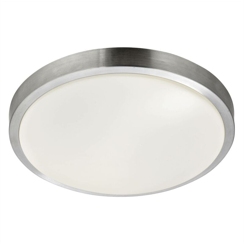 Flush - Led 3 Light Bathroom Ceiling Light Aluminium, White Ip44 - Searchlight