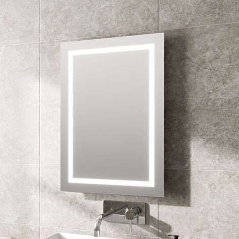 LED Bathroom Mirror 700x500mm Wall Mounted Battery Operated Illuminated Modern