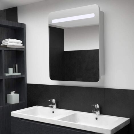 LED Bathroom Mirror Cabinet 68x9x80 cm vidaXL
