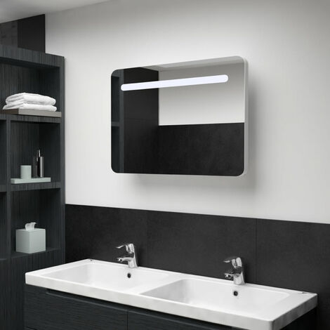 LED Bathroom Mirror Cabinet 80x11x55 cm