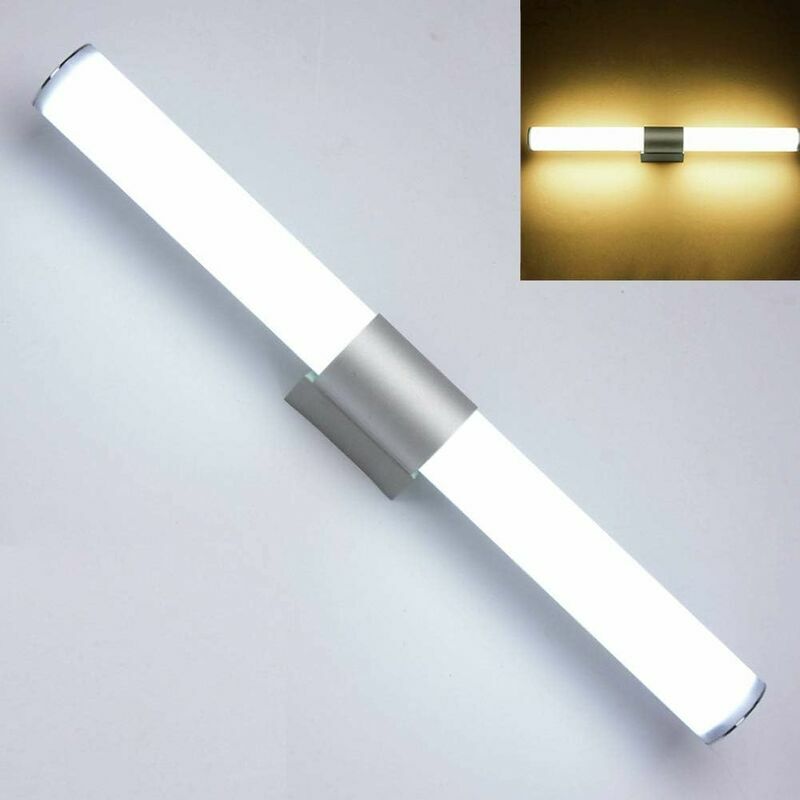 Led Bathroom Mirror Lamp - Wall Light with Closed Shade in Stainless Steel + Acrylic - Energy Saving - High Brightness led Lamp - Modern Style for
