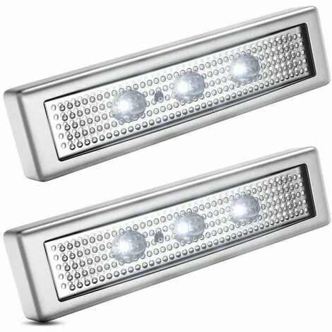 LED battens cabinet cupboard nightlights without cables battery powered Set of 2