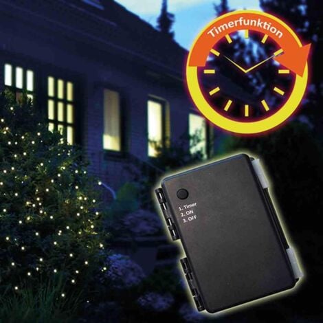 F-H-S INTERNATIONAL LED-Batterie-Netz außen 100er, 1,5 x 1,5 m mit Timer für 3 x AA