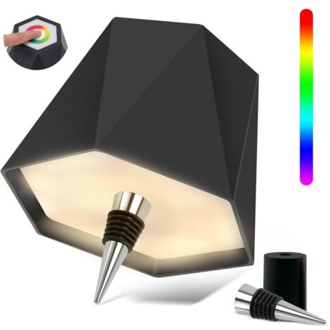 LED Battery Bottle Lamp Dimmable 16 Colors RGB Bottle Light IP54 Waterproof Wireless Touch Bottle Lights 5200mAh Battery Portable Rechargeable Table Lamp for Indoor and Outdoor Restaurant (1 Pack) MUM
